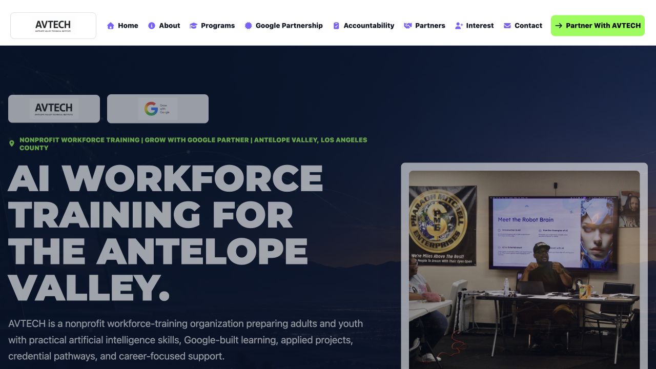 AVTECH website preview